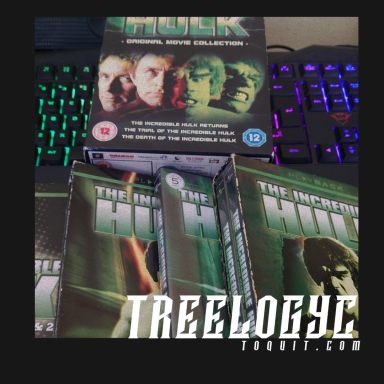 Hulk DVD collection displayed on a keyboard with colourful backlighting.